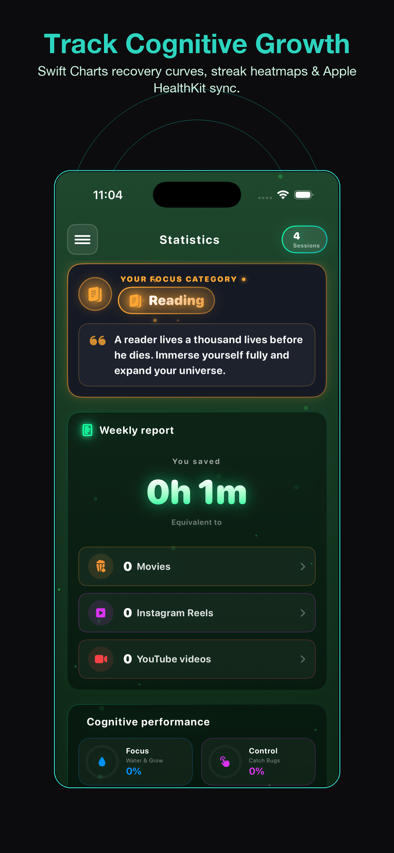 Track Cognitive Insights & Apple Health Sync