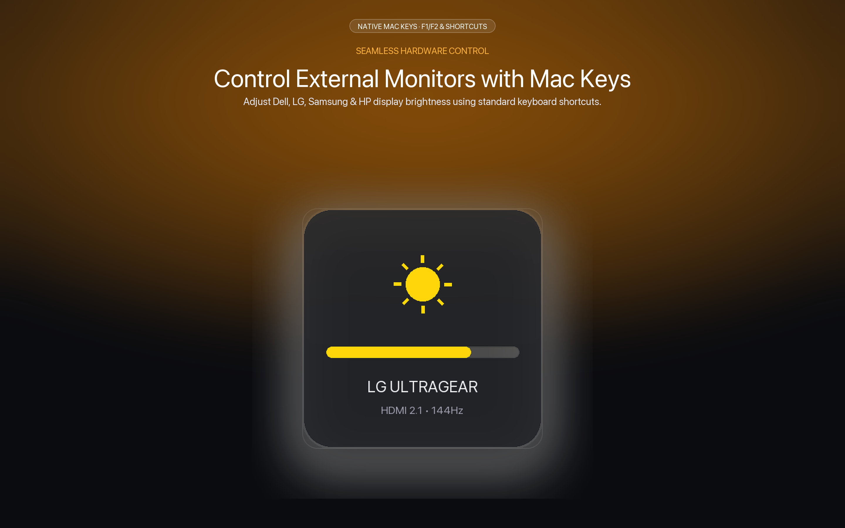 MonitorGlow Keyboard Brightness HUD on Mac
