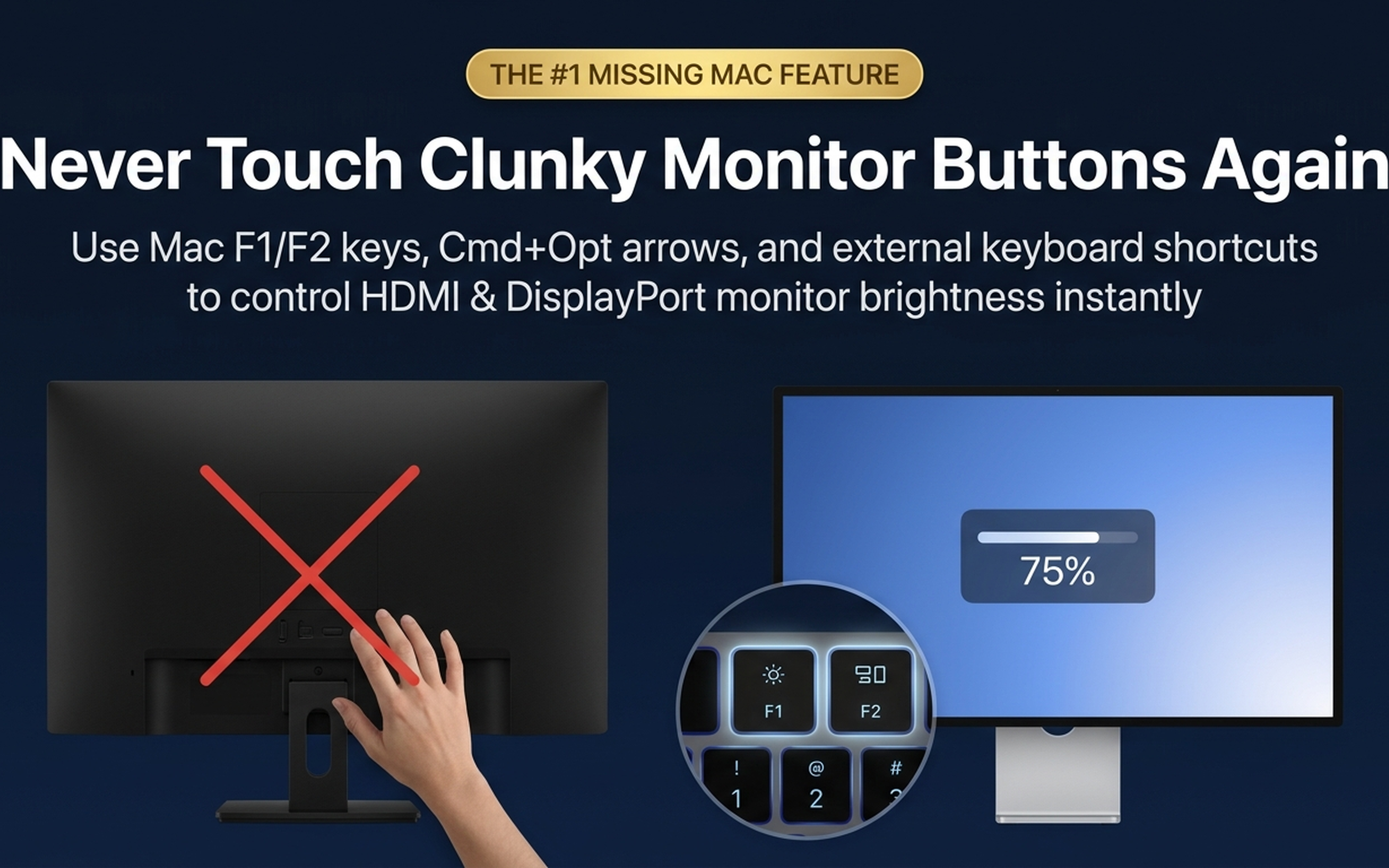 MonitorGlow Keyboard Brightness Control — Never Touch Monitor Buttons Again